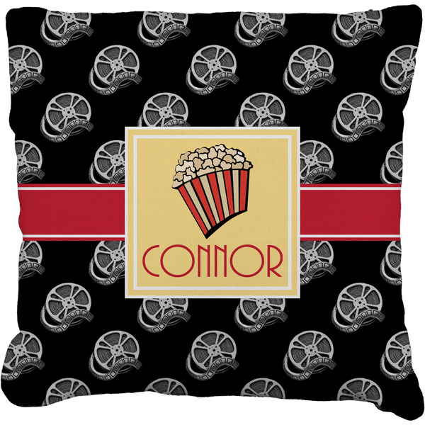 Custom Movie Theater Faux-Linen Throw Pillow 16" w/ Name or Text