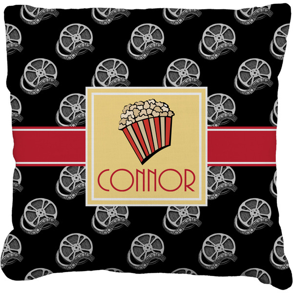 Custom Movie Theater Faux-Linen Throw Pillow 18" w/ Name or Text