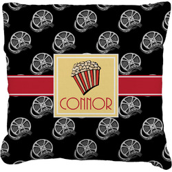 Movie Theater Faux-Linen Throw Pillow 20" w/ Name or Text