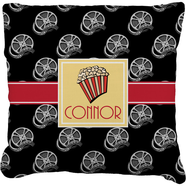 Custom Movie Theater Faux-Linen Throw Pillow 20" w/ Name or Text