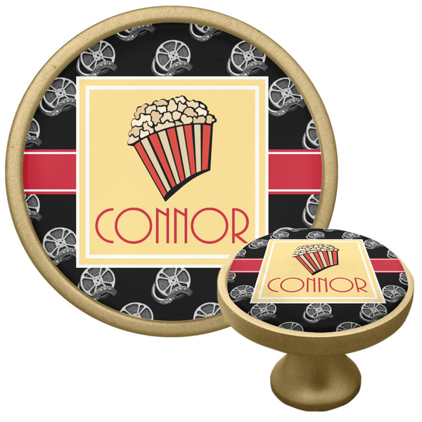 Custom Movie Theater Cabinet Knob - Gold (Personalized)