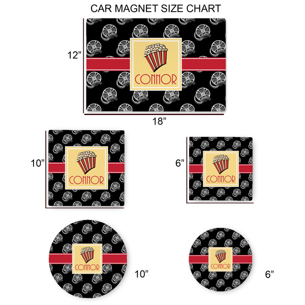 Movie Theater Car Magnets - SIZE CHART