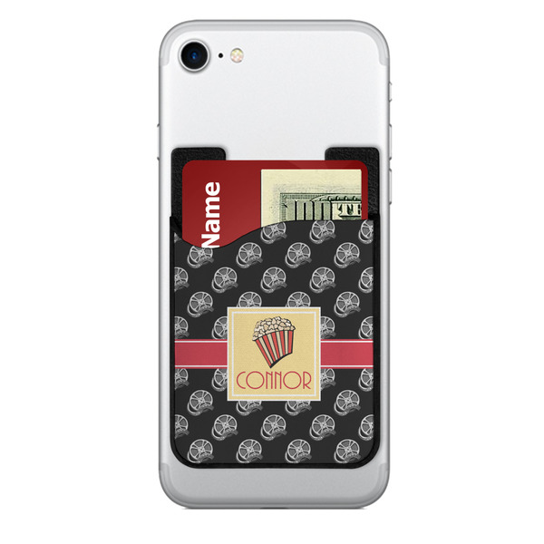 Custom Movie Theater 2-in-1 Cell Phone Credit Card Holder & Screen Cleaner w/ Name or Text