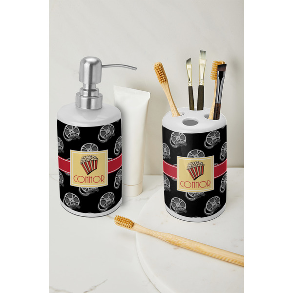 Movie Theater Ceramic Bathroom Accessories - LIFESTYLE (toothbrush holder & soap dispenser)