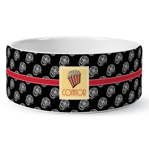 Custom Movie Theater Ceramic Dog Bowl - Large (Personalized)
