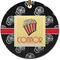 Movie Theater Ceramic Flat Ornament - Circle (Front)