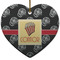 Movie Theater Ceramic Flat Ornament - Heart (Front)