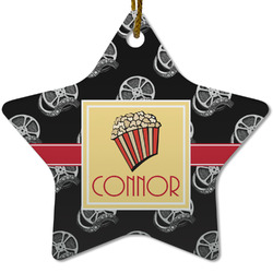 Movie Theater Star Ceramic Ornament w/ Name or Text