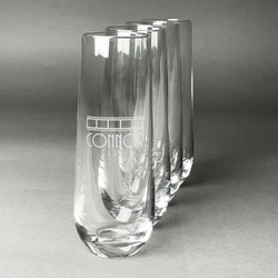 Movie Theater Champagne Flute - Stemless Engraved - Set of 4 (Personalized)