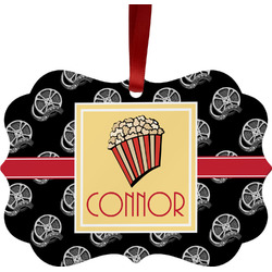 Movie Theater Metal Frame Ornament - Double Sided w/ Name or Text