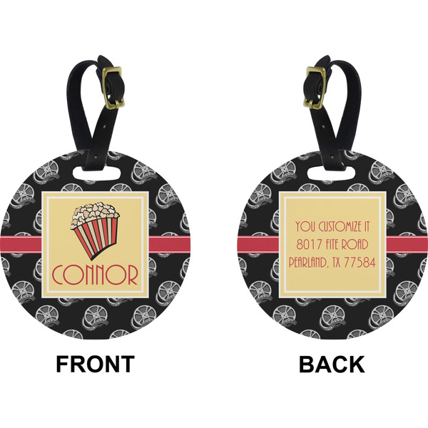 Movie Theater Circle Luggage Tag (Front + Back)