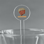 Movie Theater 5.5" Round Plastic Stir Sticks - Clear (Personalized)