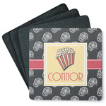 Movie Theater Square Rubber Backed Coasters - Set of 4 w/ Name or Text