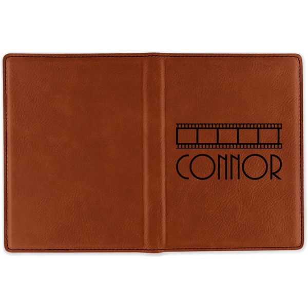 Movie Theater Cognac Leather Passport Holder Outside Single Sided - Apvl