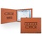 Movie Theater Cognac Leatherette Diploma / Certificate Holders - Front and Inside - Main
