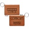Movie Theater Cognac Leatherette Keychain ID Holders - Front and Back Apvl