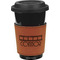 Movie Theater Cognac Leatherette Mug Sleeve - Front