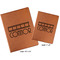 Movie Theater Cognac Leatherette Portfolios with Notepads - Compare Sizes
