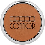 Movie Theater Set of 4 Leatherette Round Coasters w/ Silver Edge (Personalized)