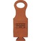 Movie Theater Cognac Leatherette Wine Totes - Single Front