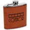 Movie Theater Cognac Leatherette Wrapped Stainless Steel Flask