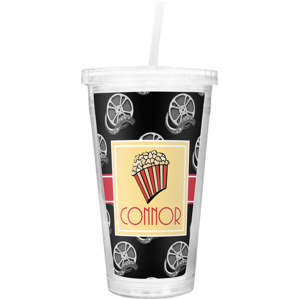Custom Movie Theater Double Wall Tumbler with Straw (Personalized)
