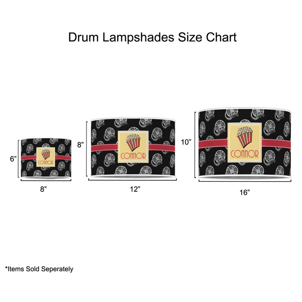 Movie Theater Drum Lampshades - Sizing Chart