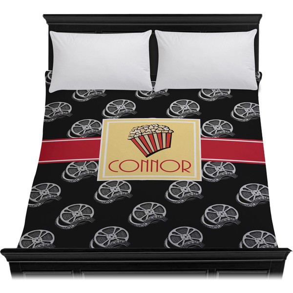 Movie Theater Duvet Cover - Queen - On Bed - No Prop