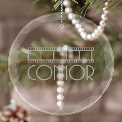 Movie Theater Engraved Glass Ornament (Personalized)