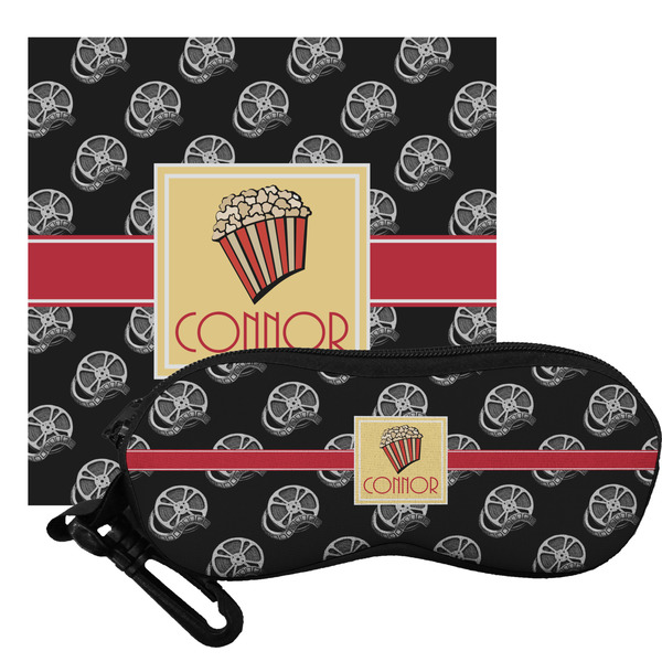Custom Movie Theater Eyeglass Case & Cloth w/ Name or Text