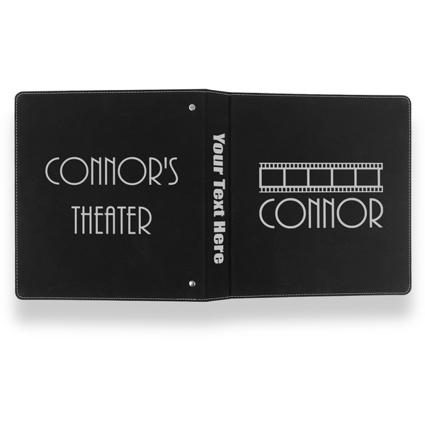 Movie Theater Leather Binder - 1" - Black- Back Spine Front View