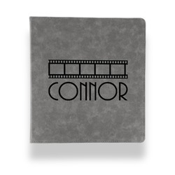 Movie Theater Leather Binder - 1" - Grey (Personalized)