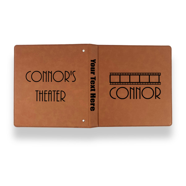 Movie Theater Leather Binder - 1" - Rawhide - Back Spine Front View