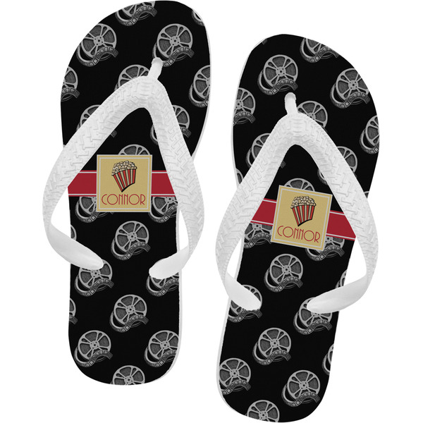 Custom Movie Theater Flip Flops - Large w/ Name or Text