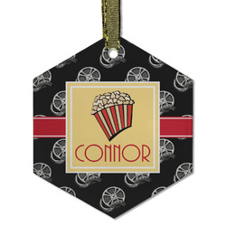 Movie Theater Flat Glass Ornament - Hexagon w/ Name or Text