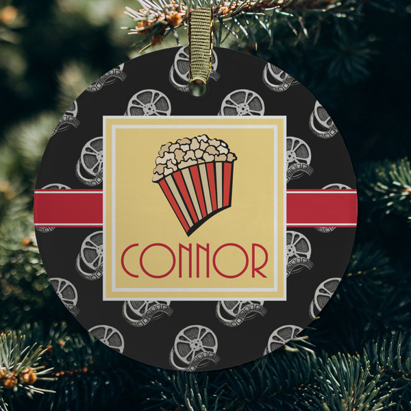 Movie Theater Frosted Glass Ornament - Round (Lifestyle)