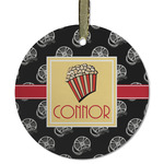 Movie Theater Flat Glass Ornament - Round w/ Name or Text
