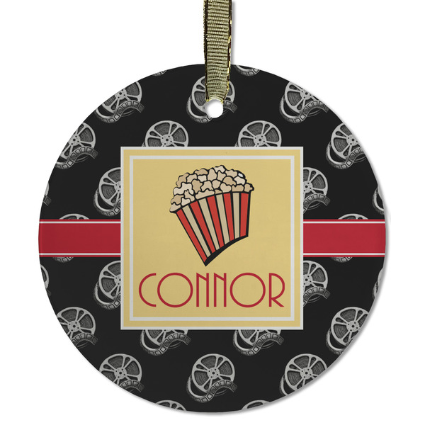 Movie Theater Frosted Glass Ornament - Round