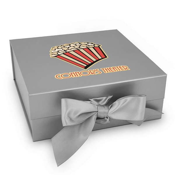 Custom Movie Theater Gift Box with Magnetic Lid - Silver (Personalized)