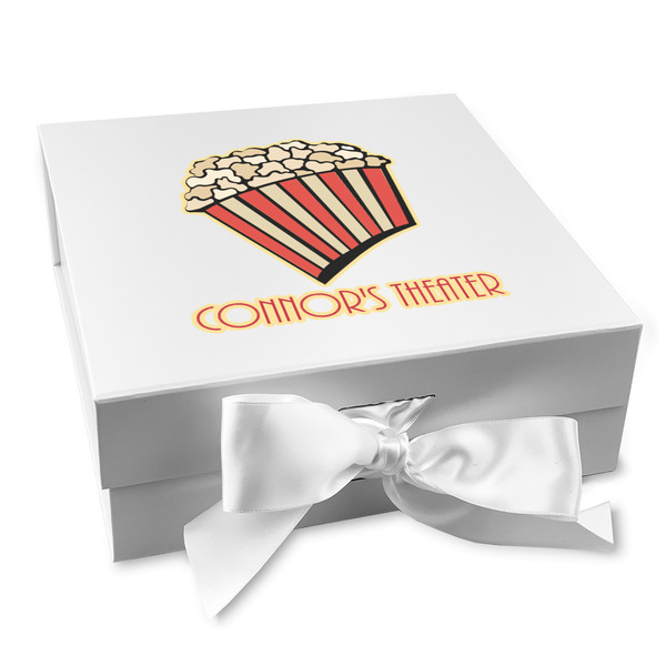 Custom Movie Theater Gift Box with Magnetic Lid - White (Personalized)