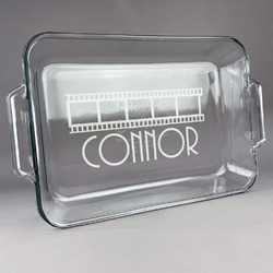 Movie Theater Glass Baking Dish with Truefit Lid - 13in x 9in (Personalized)