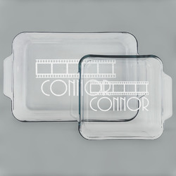 Movie Theater Set of Glass Baking & Cake Dish - 13in x 9in & 8in x 8in (Personalized)