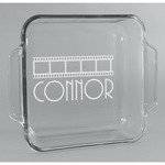 Movie Theater Glass Cake Dish - 8in x 8in (Personalized)