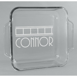 Movie Theater Glass Cake Dish - 8in x 8in (Personalized)