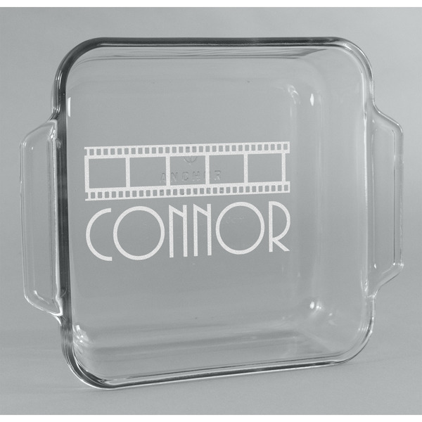 Custom Movie Theater Glass Cake Dish - 8in x 8in (Personalized)