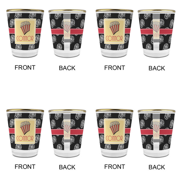Movie Theater Glass Shot Glass - with gold rim - Set of 4 - APPROVAL