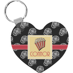 Movie Theater Heart Plastic Keychain w/ Name or Text