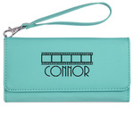 Movie Theater Ladies Leatherette Wallet - Laser Engraved- Teal (Personalized)