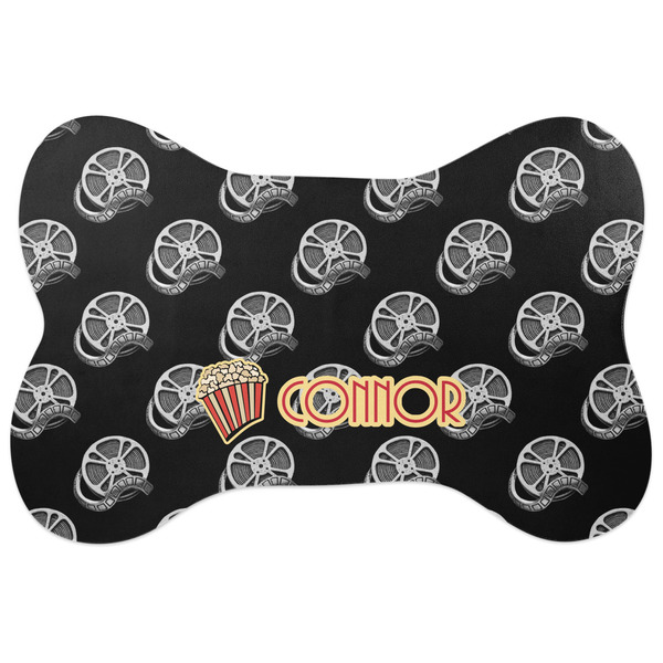 Custom Movie Theater Bone Shaped Dog Food Mat (Personalized)