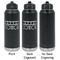 Movie Theater Laser Engraved Water Bottles - 2 Styles - Front & Back View